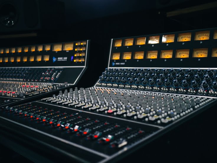 Recording studio mixing desk